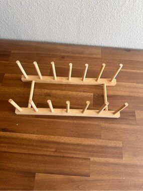 IKEA Bamboo Plate and Lid Organizer Rack - Natural